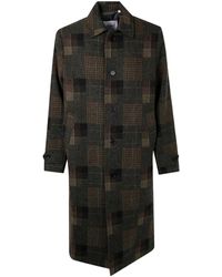 Les Deux - Checked Wool Coat - Lyst
