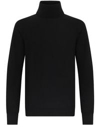 Roberto Collina - Ribbed High Neck Knitted Sweater - Lyst