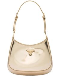 Prada - Cleo Logo Plaque Shoulder Bag - Lyst