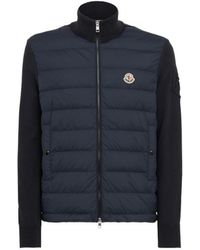 Moncler - Padded Zip-Up Cotton Blend Down Cardigan - Lyst