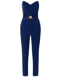 Elisabetta Franchi - Flowing Macro Bow Crêpe Jumpsuit - Lyst