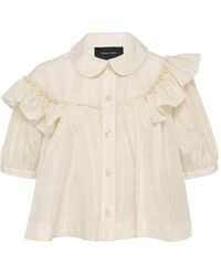Simone Rocha - Cropped Puff Sleeve Ruffle Frill Shirt - Lyst