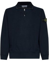 Stone Island - Half-Zip Logo Sweatshirt - Lyst