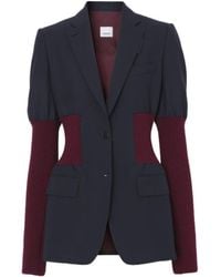 Burberry - Wool-Panel Fitted Jacket - Lyst