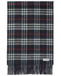 Burberry - Check-Printed Fringed-Edge Reversible Scarf - Lyst
