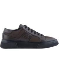 Giorgio Armani - Logo Embossed Lace-Up Sneakers - Lyst