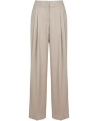 Peserico - Pleated Straight-Leg Pants - Lyst