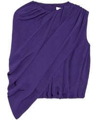 Balenciaga - Silk Draped Cape Top - Lyst