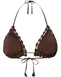 Twinset - Knitted-Trim Triangle Bikini Top - Lyst
