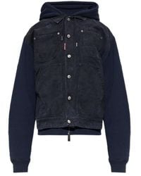 DSquared² - Hooded Panel Denim Jacket - Lyst
