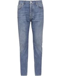 Brunello Cucinelli - Logo Patch Straight-Leg Jeans - Lyst