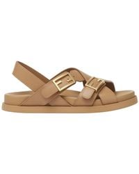 Fendi - Feel Cross-Over Slides - Lyst