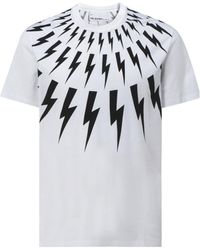Neil Barrett - Thunderbolt Print Crewneck T-Shirt - Lyst