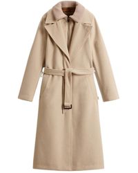 Woolrich - Single-Breasted Belted Coat - Lyst