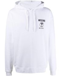Moschino - Double Question Mark Logo-Print Hoodie - Lyst