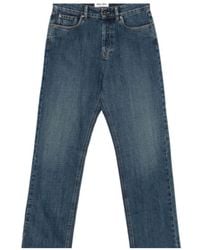 Miu Miu - Logo-Embroidered Straight-Leg Jeans - Lyst