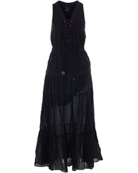 Pinko - Casarsa Lace-Up Tiered Dress - Lyst