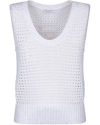 Brunello Cucinelli - Sequin Embellished Open Knitted Vest - Lyst