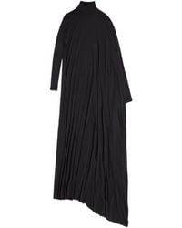 Balenciaga - Drape Panel Asymmetric Long Dress - Lyst