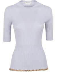 Gabriela Hearst - Ribbed Trim Knitted Top - Lyst
