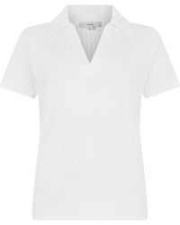 Vince - Ribbed Knit Polo Top - Lyst