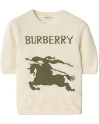 Burberry - Wool-Cashmere Short-Sleeve Sweater - Lyst