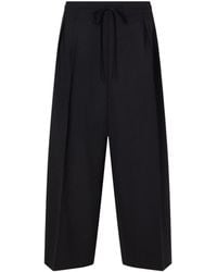 Maria McManus - Cropped Drawstring Wool Wide-Leg Pants - Lyst
