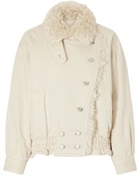 Isabel Marant - Valineo Shearling Collar Denim Jacket - Lyst