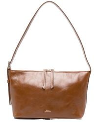 A.P.C. - Vera Logo Printed Zipped Shoulder Bag - Lyst