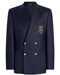 Dolce & Gabbana - Double-Breasted Jacket With Patch - Lyst