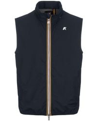 K-Way - Hooded Zip-Front Padded Vest Jacket - Lyst