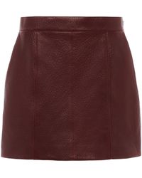 Chloé - Chloé Leather Mini Skirt - Lyst