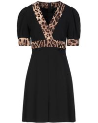 Dolce & Gabbana - Solid Color V-Neck Dress - Lyst