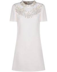 Valentino - Embellished Crewneck Dress - Lyst