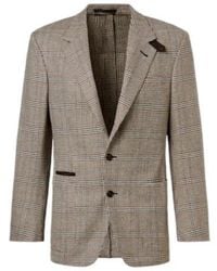 dunhill - Checked Wool And Cashmere Blazer - Lyst