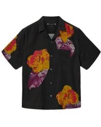 AllSaints - Nouvelle Short Sleeve Linen Blend Shirt - Lyst