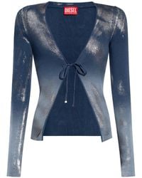 DIESEL - M-Isolde Faded Metallic Cardigan - Lyst