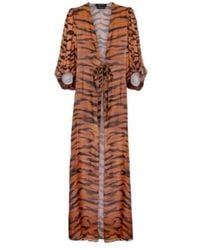 Adriana Degreas - X Sabine Getty Printed Silk Kaftan - Lyst