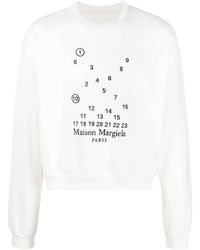 Maison Margiela - Logo Printed Crewneck Sweatshirt - Lyst