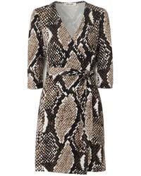 Diane von Furstenberg - Snake-Print Wrap Dress - Lyst