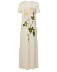 Oscar de la Renta - Painted Roses Jersey Maxi Dress - Lyst