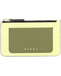 Marni - Saffiano Logo Printed Card Case - Lyst