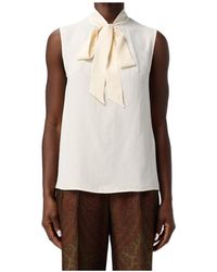 Etro - Silk-Blend Jacquard Top With Silk Scarf And Paisley Motif - Lyst