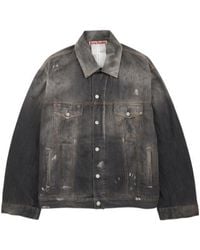 Acne Studios - Button-Up Distressed Denim Jacket - Lyst