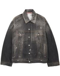 Acne Studios - Button-Up Distressed Denim Jacket - Lyst
