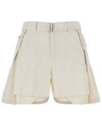 Sacai - Belted Denim Shorts - Lyst