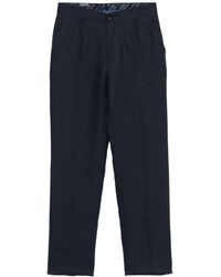 Etro - Linen Tapered-Leg Trousers - Lyst