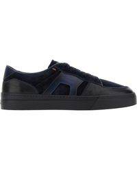 Santoni - Panelled Low-Top Sneakers - Lyst