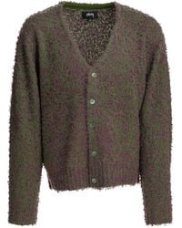 Stussy - Stüssy Textured V-Neck Cardigan - Lyst