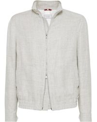 Brunello Cucinelli - Zipped Bomber Jacket - Lyst